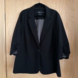 Studio by Torrid Blazer Jacket Size 4X Womans Plus Black Ponte Knit 3/4 Sleeve